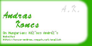 andras koncs business card